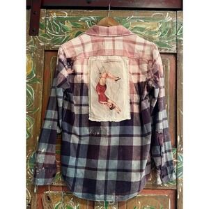 Distressed/ Reworked Flannel| Vintage Patchwork| Boho Heritage| Cottagecore